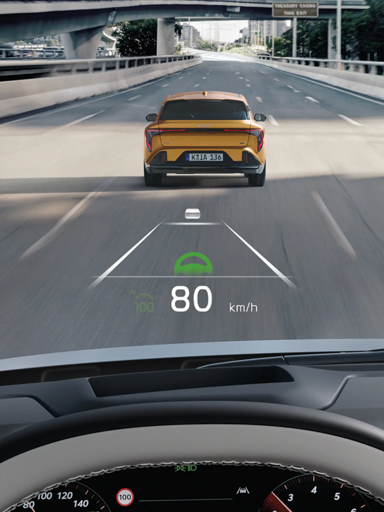 Das Bild zeigt das Headup Display des K4