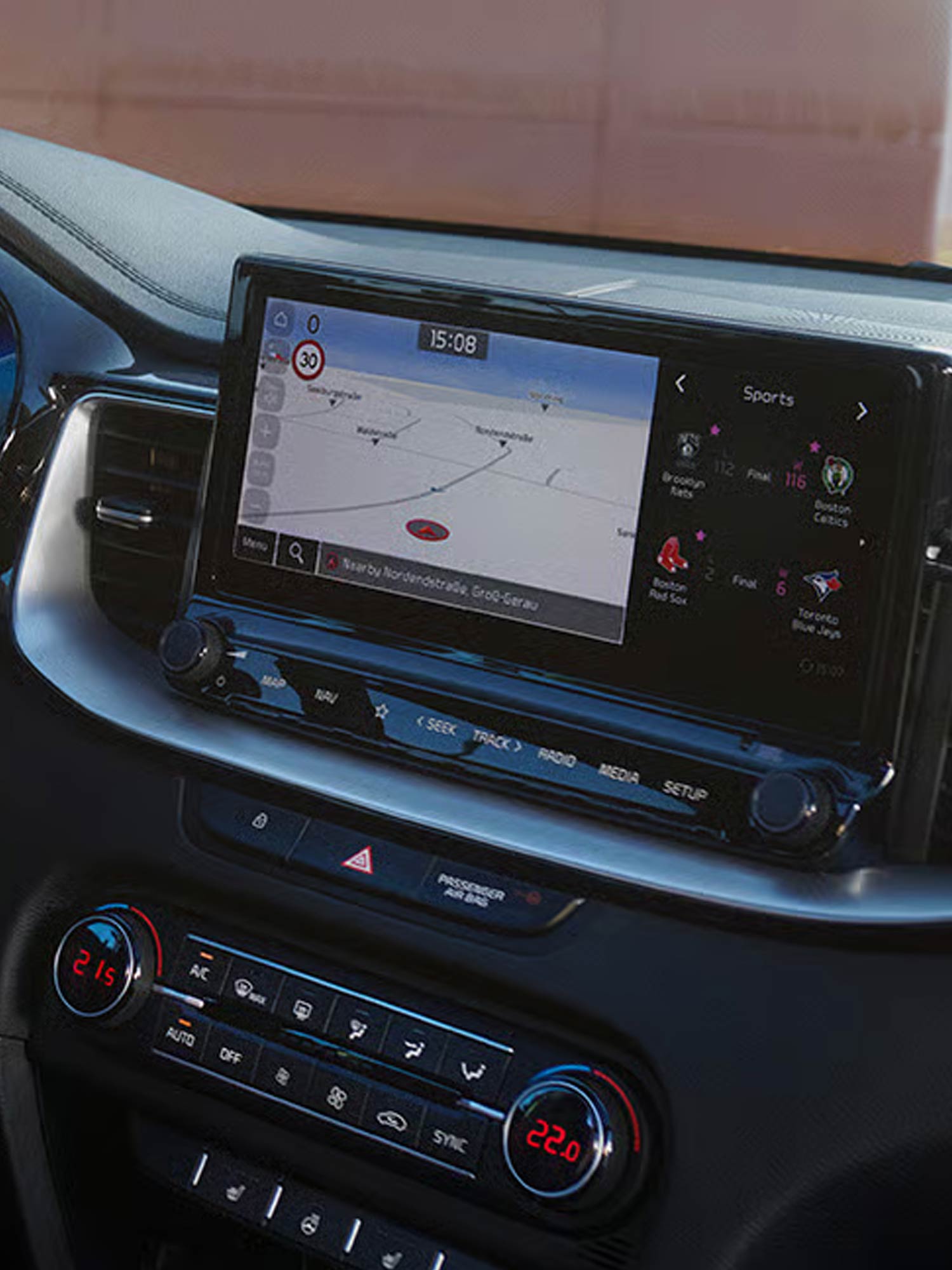 Das Foto zeigt den Display vom Kia Ceed