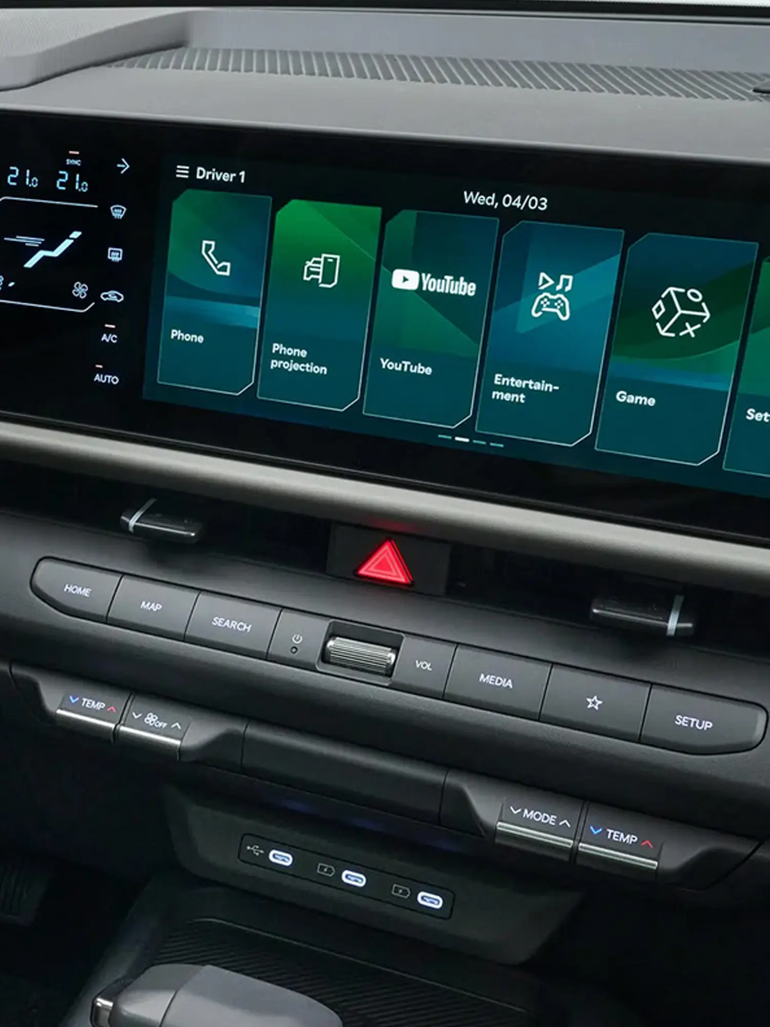 Das Bild zeigt das Display des Kia Seltos