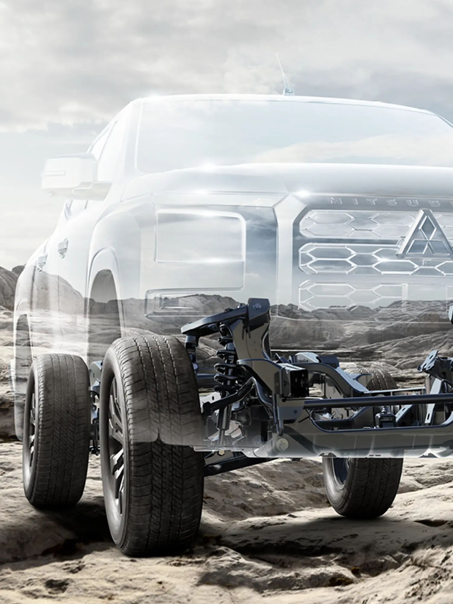 Heck und Ladefläche des neuen Mitsubishi L200