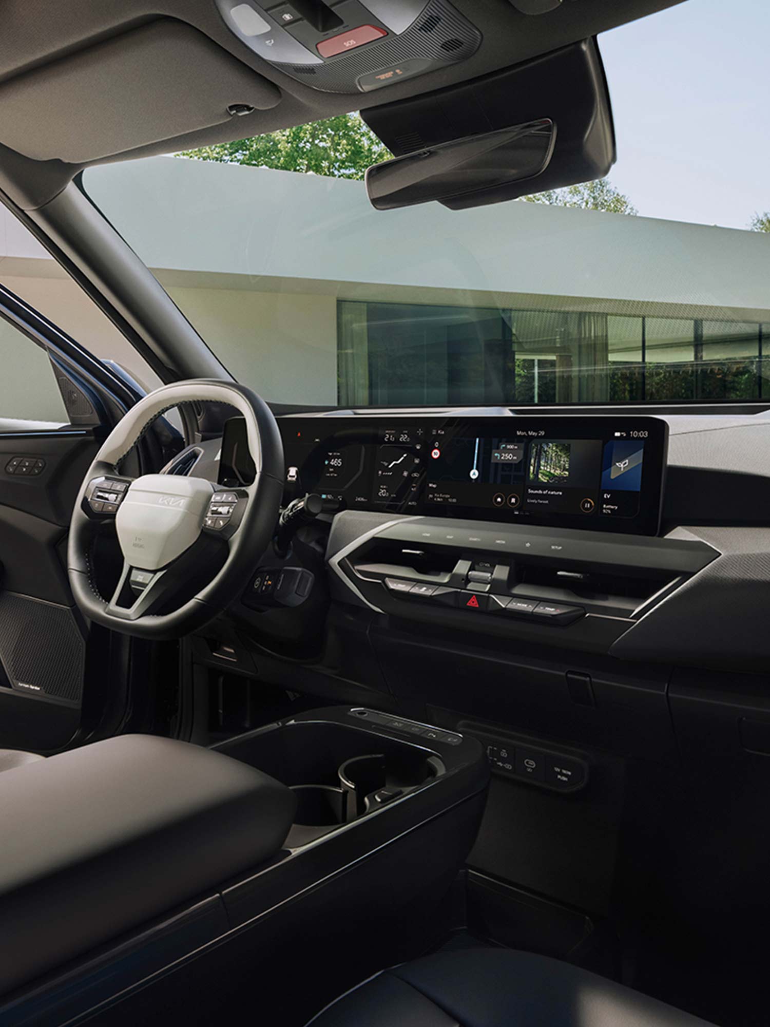 Das Foto zeigt die Amaturen des EV5