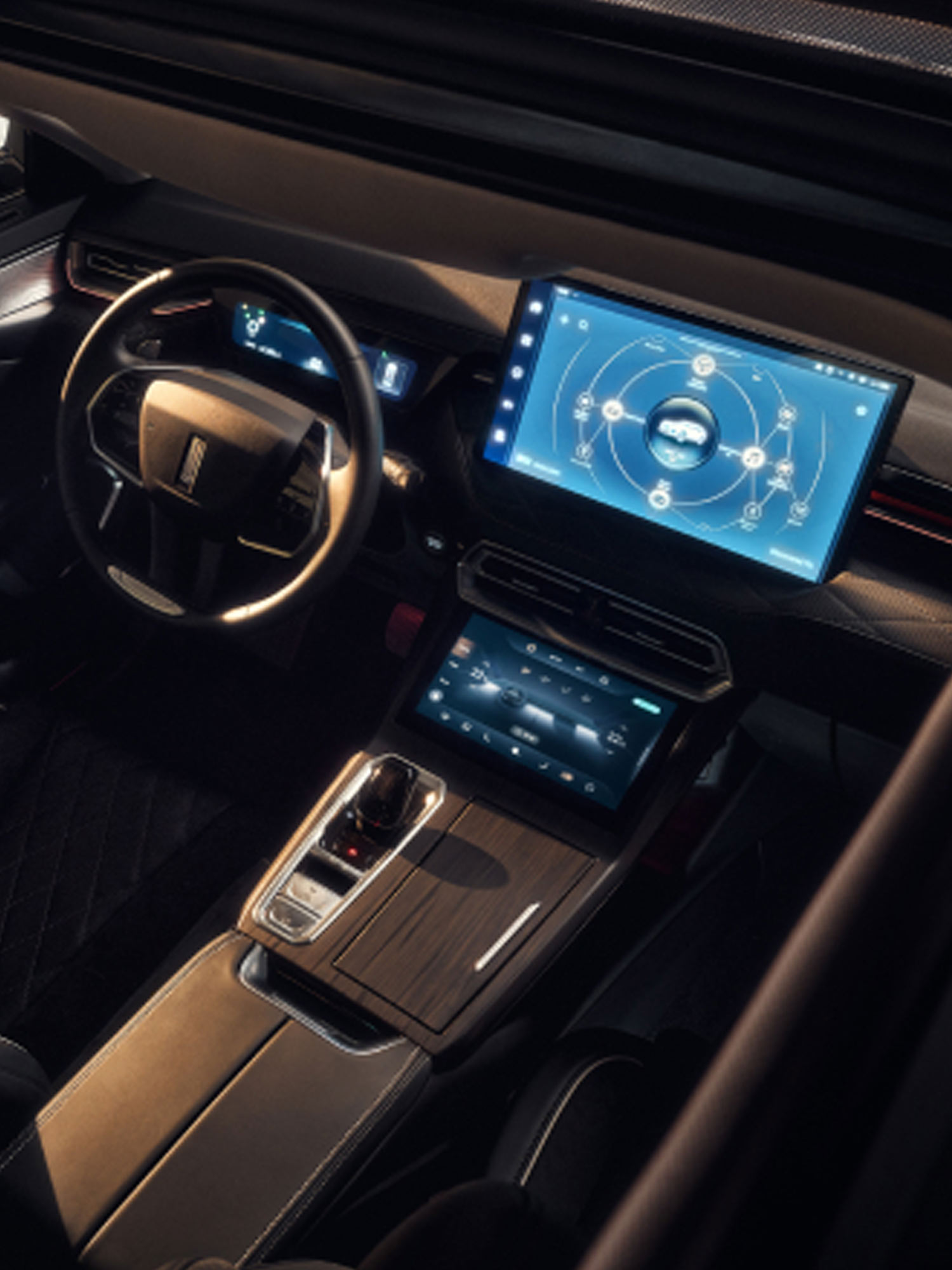 Das Bild zeigt das Lenkrad des Mitsubishi Colt im Innenraum.